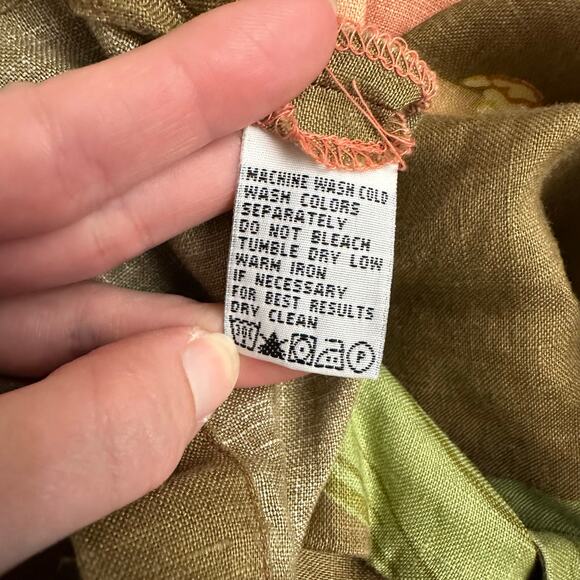 Tommy Bahama Men’s XXL 100% Linen Hawaiian Camp Shirt Hula Girl Palm Tree Print - Picture 9 of 10